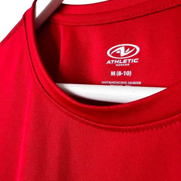 ATHLETIC WORKS Active Long Sleeve Crewneck Shirt Red Sz M (8-10) - Picture 5 of 8